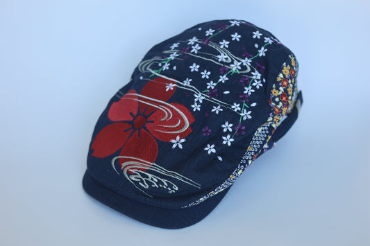 Embroidered Sakura Cherry Blossom Beret Hat
