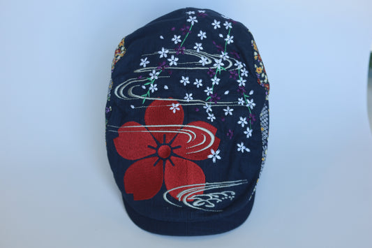 Embroidered Sakura Cherry Blossom Beret Hat